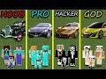 Minecraft Battle: NOOB vs PRO vs HACKER vs GOD - FIND A CAR FOR FAMILY Challenge! Animation!