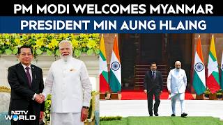 India Myanmar Ties | PM Modi Welcomes Myanmar's Min Aung Hlaing in Delhi, Holds Key Bilateral Talks