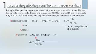 100 Chemical Equilibrium Part 6 Calculating an Unknown Equilibrium Concentration or Pressure