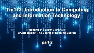 Introduction to Encryption algorithms Concept TM112 Meeting #12  part 2 | مقدمة في علم التشفير