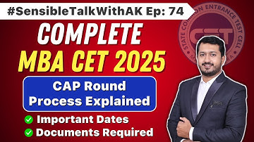 Complete MBA CET CAP Round Process Explained | Important Dates | Documents Required