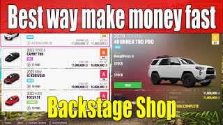 Best Way Make Money Fast In Forza Horizon 5 With Backstage Shop