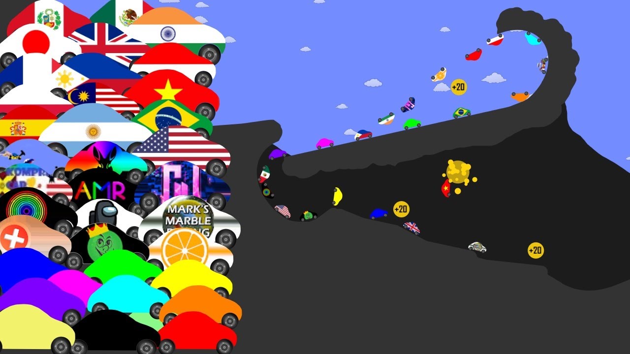 Countries vs Channels vs Colors | 150 Car Race