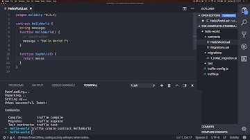Build a Hello World Smart Contract in solidity and truffle tool.