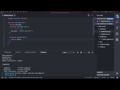 Build a Hello World Smart Contract in solidity and truffle tool.