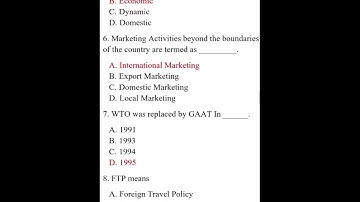 TYBCOM SEM V | EXPORT MARKETING | MOST IMPORTANT MCQ