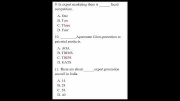 TYBCOM SEM V | EXPORT MARKETING | MOST IMPORTANT MCQ