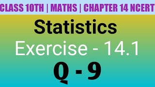 Class 10 Maths| Chapter 14 | Statistics | EX 14.1 Q 9 | NCERT| CBSE