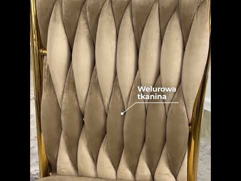 М'які стільці в гламурному стилі Dan бежеві оксамитові з високою спинкою у вітальню, видео 1