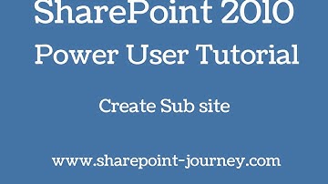 SharePoint 2010: How to create Sub site | SharePoint-Journey.com