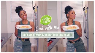 Cook With Me! Creamy Lemon Spinach Ricotta Ravioli (Hello Fresh)