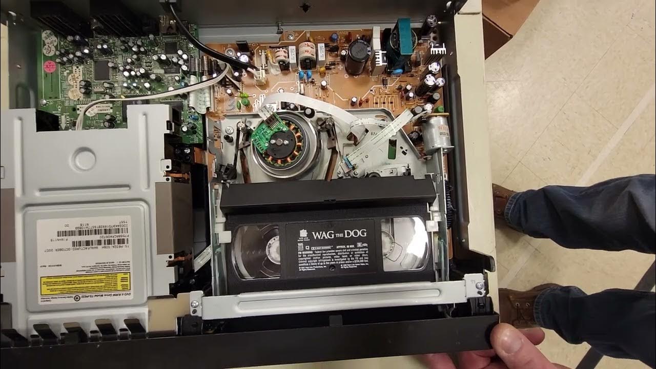 The inside of a VCR when a tape is inserted and ejected. YouTube