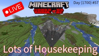 *LIVE* Hardcore Minecraft (Day 1700) - #57 Base Housekeeping