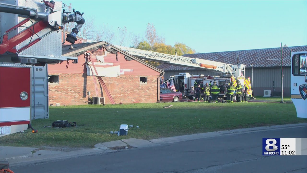 Fire crews respond to structure fire at auto repair shop in Gates - YouTube