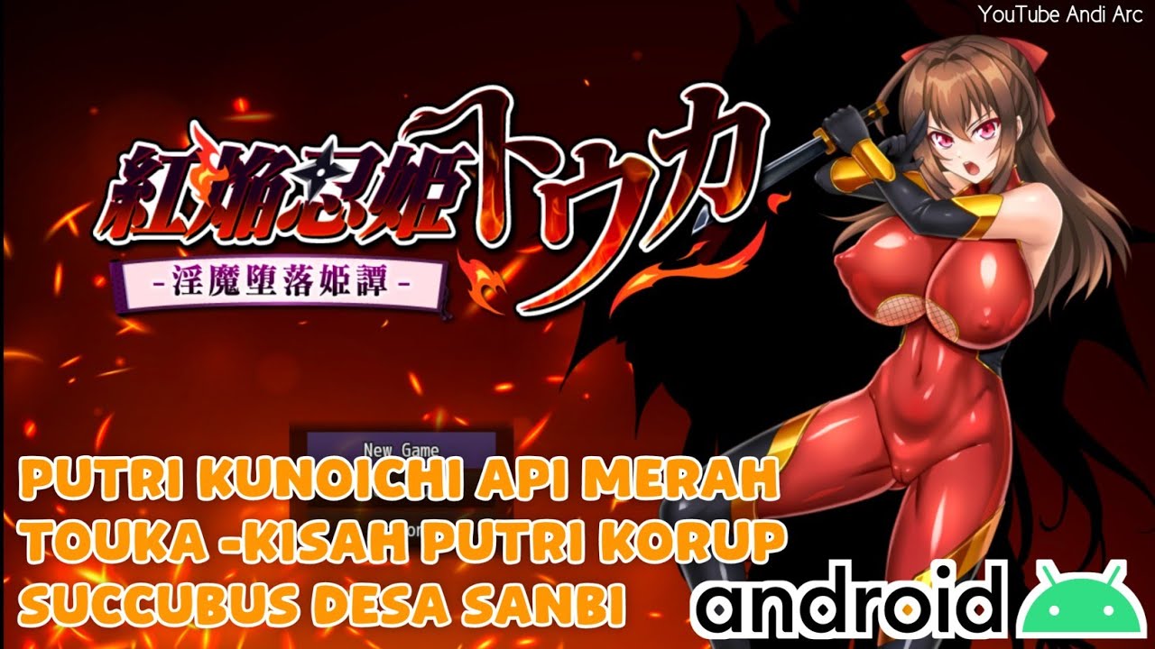 Putri Kunoichi Api Merah Touka -Kisah Putri Korup Succubus RPGM shinbi village joiplay Android