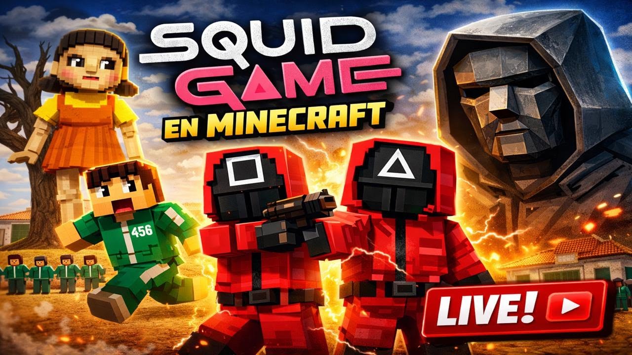 jugando minecraft squid game con seguidores y con rango youtuber