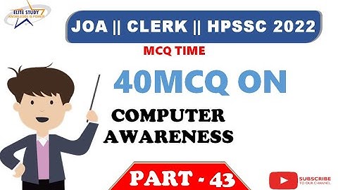 Computer MCQs || PART - 43 || JOA - 965 || HPSSC || #joait