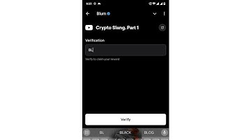 Crypto Slang.Part1 Blum Video Code| Blum Today Verification Keyword Crypto Slang Part 1#shorts #blum