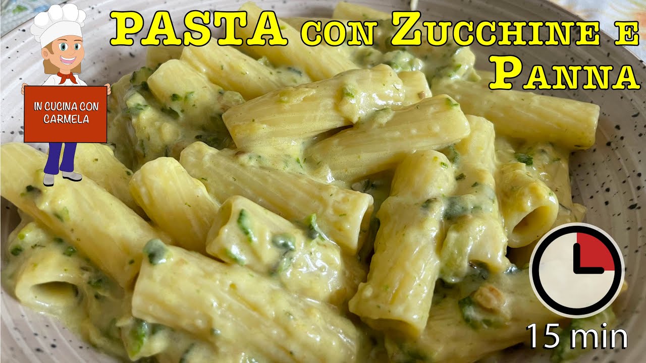 Ricetta PASTA con Zucchine e Panna | primo piatto pronto in 15 minuti ...