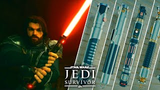 ALL LIGHTSABER CUSTOMIZATION, HOW TO CUSTOMIZE LIGHTSABERS & RED LIGHTSABER in Jedi Survivor #ad