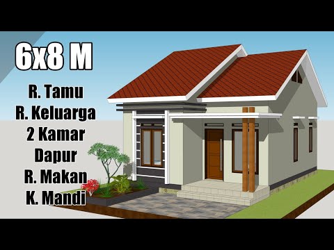 Rumah Kecil Super Lengkap !! - Desain Rumah Minimalis Sederhana 6x8 Meter 2 Kamar Tidur