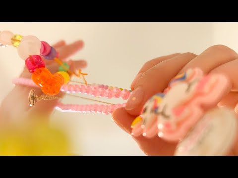 ASMR making you pretty with plastic jewelry 💚 actual camera touching, lofi, no talking