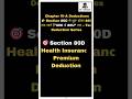 Section 80D – Health Insurance Premium Deduction #currentaffairs #tallycounter #placement