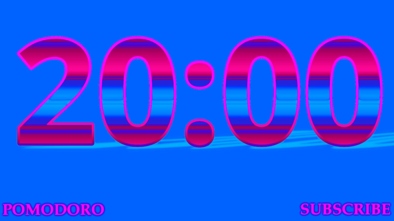 20 Minute Timer - Study - Work - Deep Focus - Countdown Timer - No ...