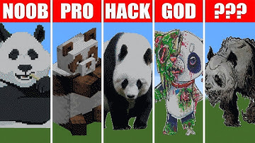 Pixel Art Panda (NOOB vs Pro vs HACKER) in Minecraft