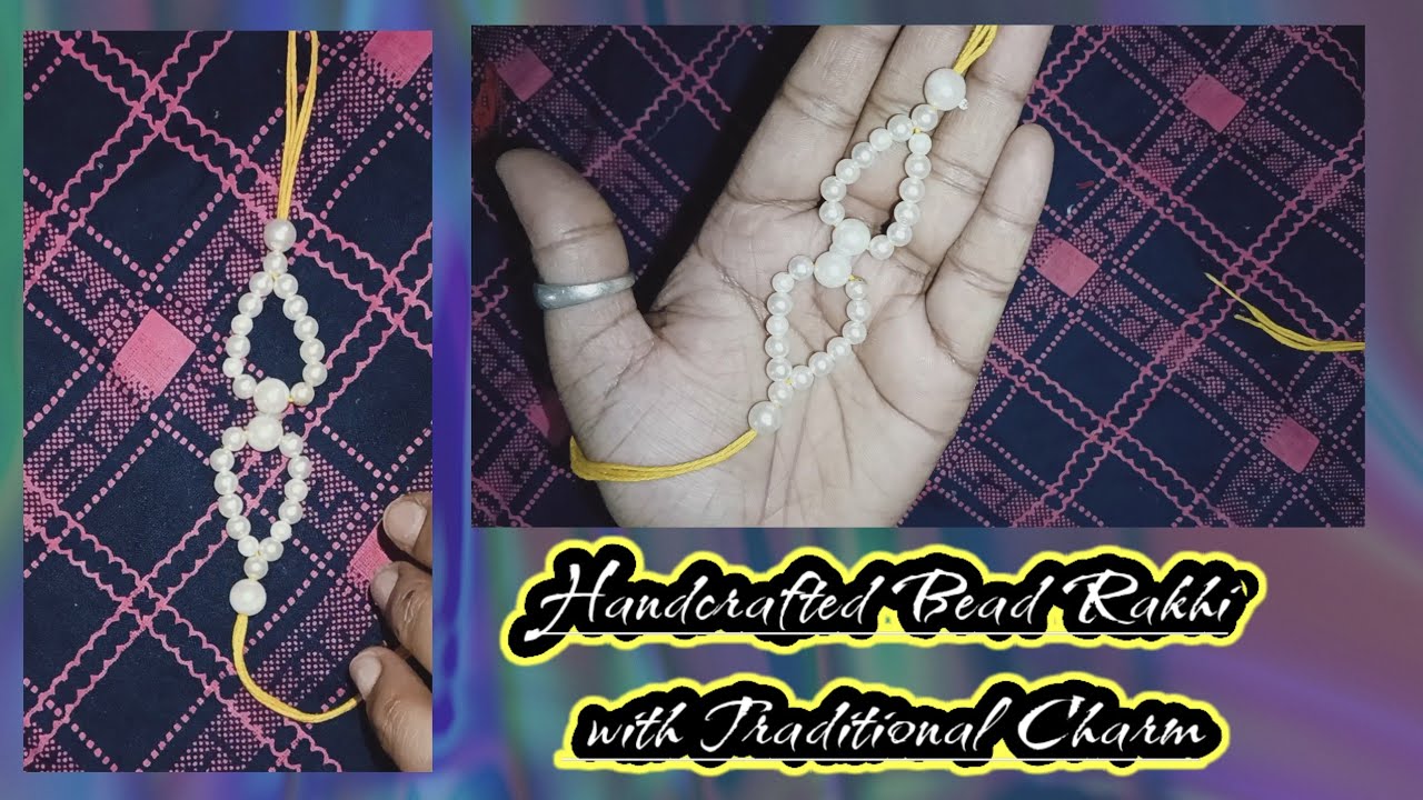 Handcrafted Bead Rakhi with Traditional 🧿 - YouTube