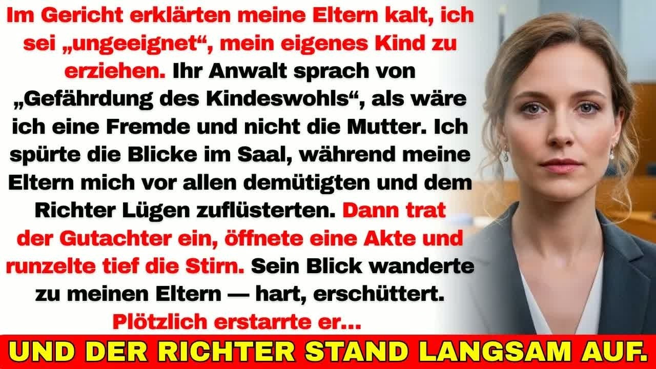 Meine Eltern wollten mir vor Gericht mein Kind nehmen — bis der Gutachter plötzlich erstarrte