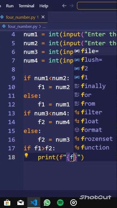 Python Program to find Largest number among Four numbers.#codm# ...