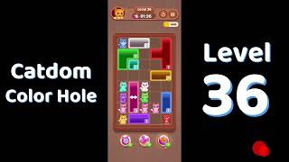 Catdom Level 36 walkthrough | Color Hole 🐱🕳️| Solutionguruji