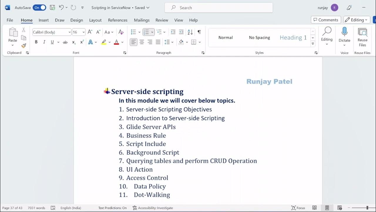 Scripting Part-5 | ServiceNow Developer Training | Scripting in ...