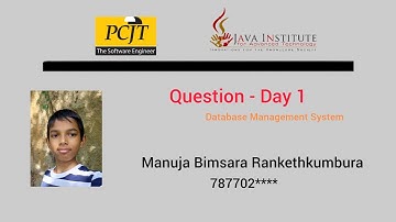 Question Set 01 | Database Management System | Java Institute