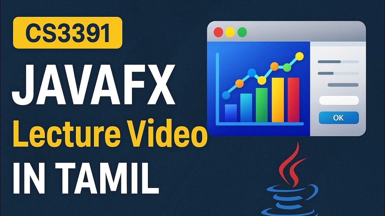 CS3391 OOPS | JAVAFX Application, Event Handling in java in Tamil 2025 | Short Lecture Video 