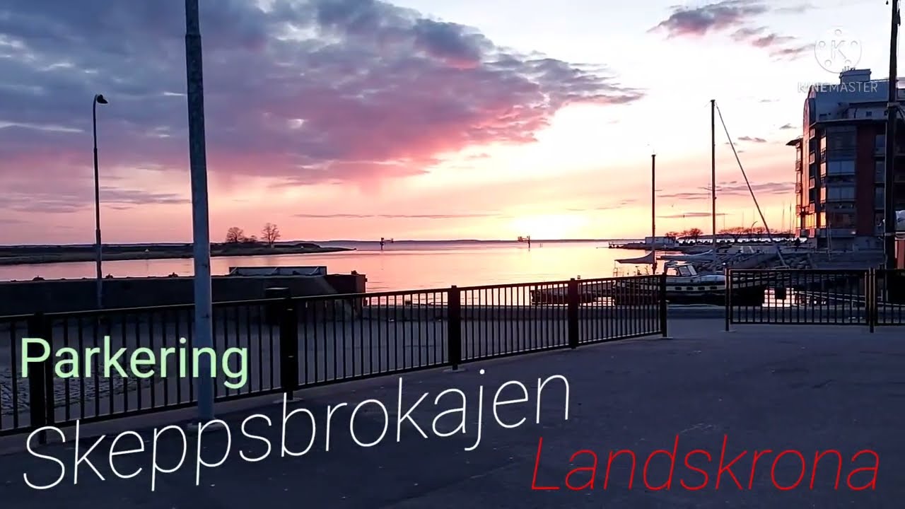 Parkering (fricamping husbil) skeppsbrokajen, Landskrona, Skåne, Sweden
