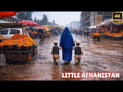 4K Walk Through Peshawar's Secret Afghan Hub: A Rainy Journey Through Mud and Shadows