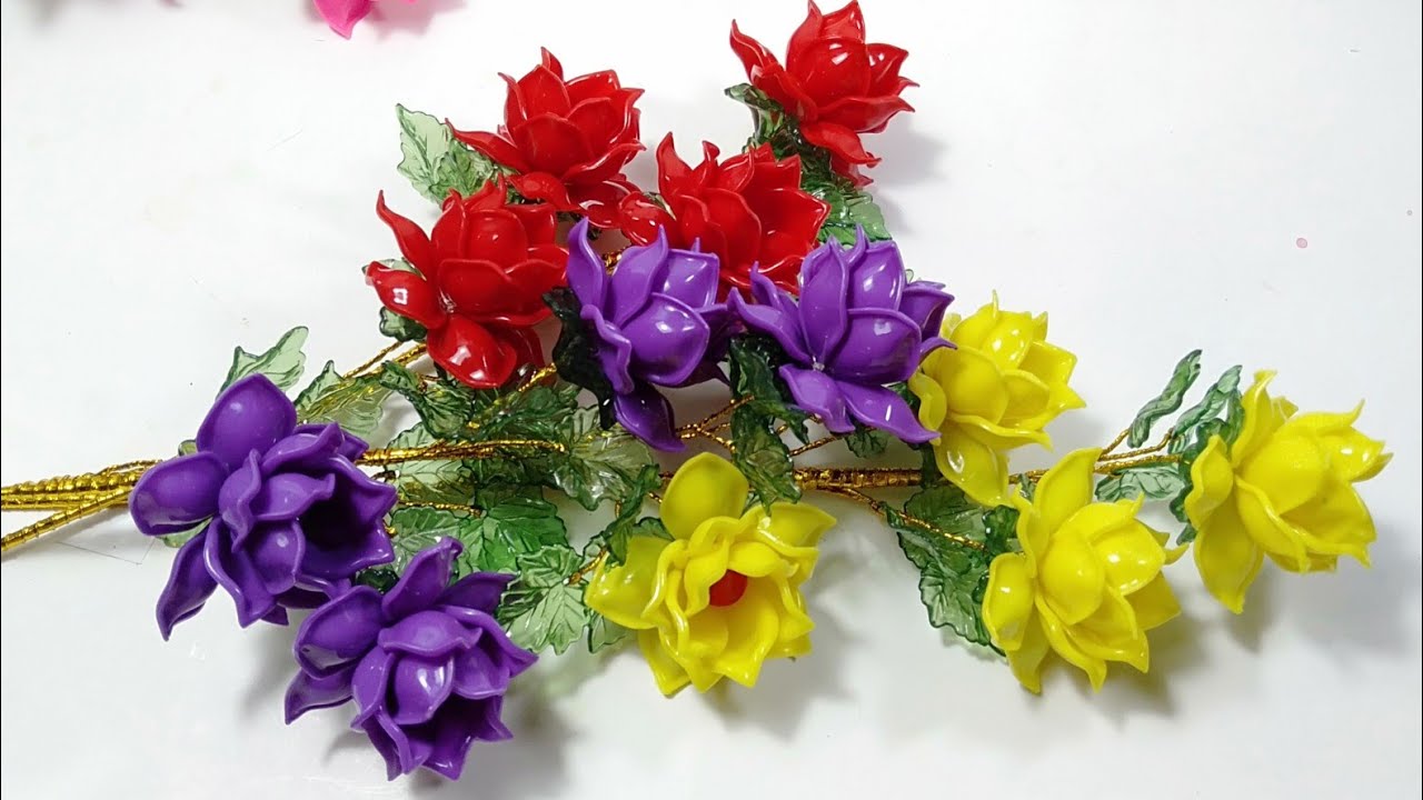 cara merangkai bunga mawar akrilik mudah untuk PEMULA