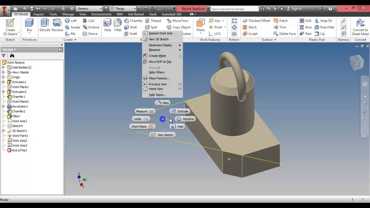Office Point Inventor สอนการใช้ Autodesk Inventor W-03 Work Point - YouTube