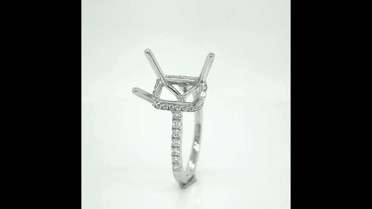18Kt White Gold Diamond Semi Mount