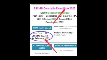 SSC GD Constable Exam Date 2022 #sscgdconstable2022 #sscgd2022 #examdate #short #shorts #shortvideo