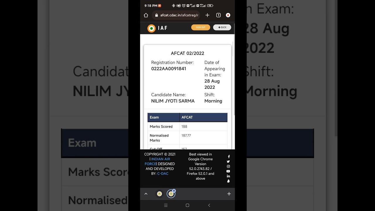 Afcat 2/2022...cleared afcat for the 3rd time in a row..❤️