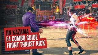 Jin Kazama F4 combo guide (Front thrust kick) Tekken 8