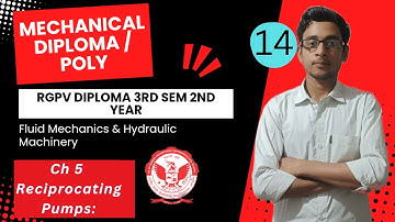 Lec 14 | Reciprocating Pump | Fluid Mechanics | RGPV Diploma / Polytechnic 3Sem 2nd Year Mechanical
