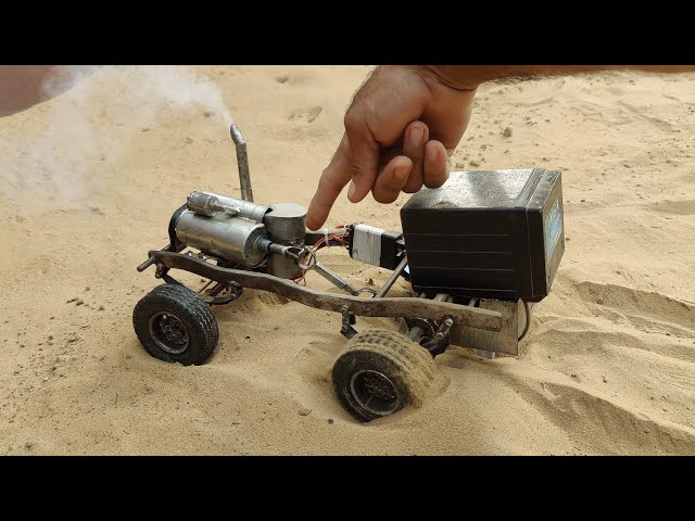 Science Project Homemade American Car || Powerful Mini Engine Car ||  how to make a car class=