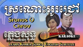 Khmer Karaoke - Sronos O Chrov ស្រណោះអូរជ្រៅ ភ្លេងសុទ្ធ Pleng Sot [English Subtitle Sing Along]