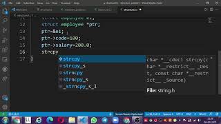 pointer to structure using arrow operator example in c | print employee details using pointer in c