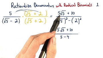 Rationalize Denominator with Radical Binomials 1 - Visualizing Algebra
