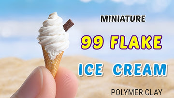 Miniature 99 Flake Ice Cream Cone - Mini Food Polymer Clay - Tutorial Video